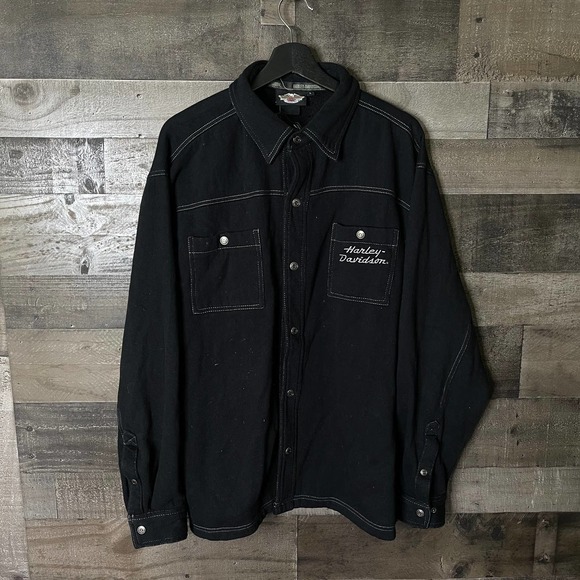 SOLD Harley Davidson Mens Fleece Jacket Large - Picture 1 of 2